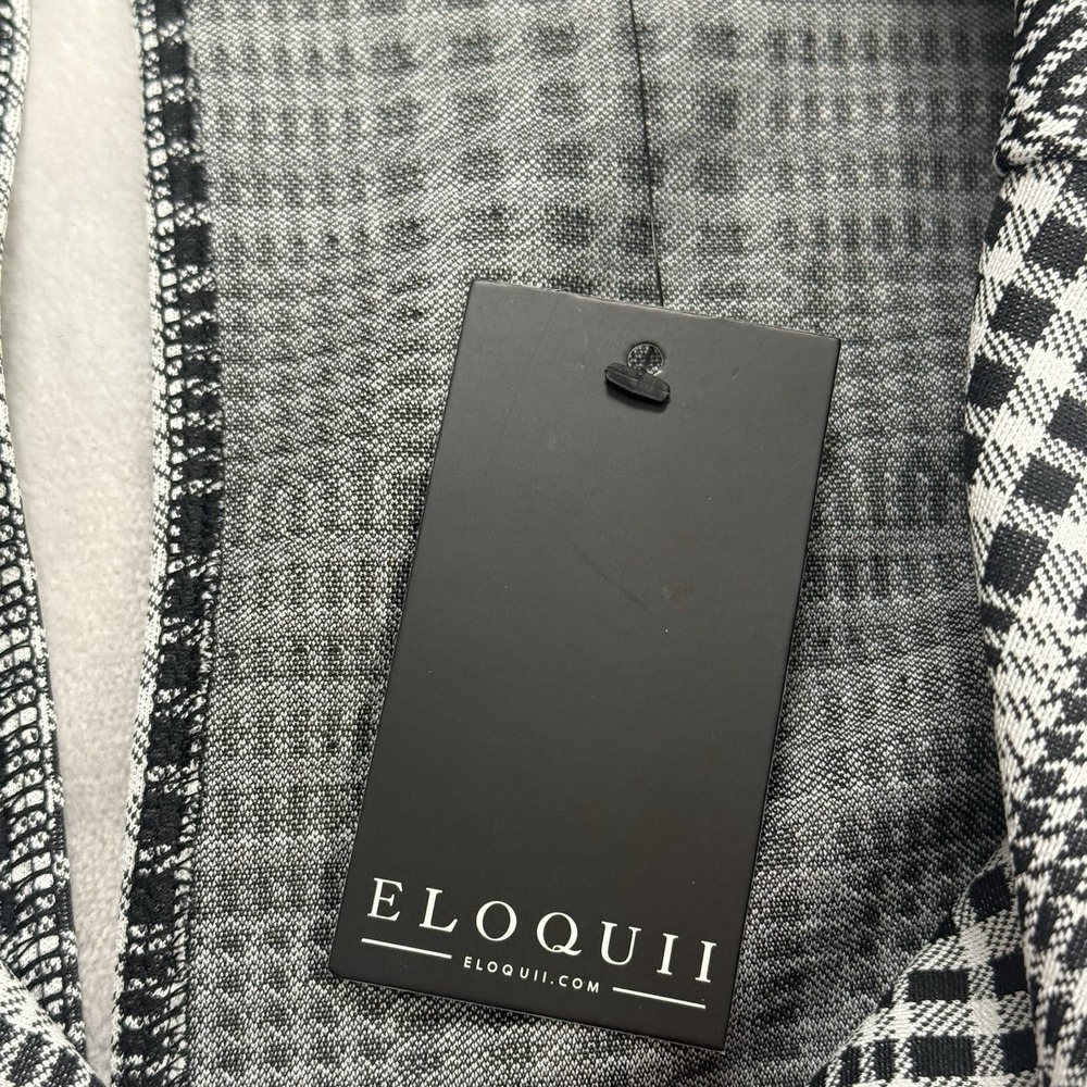 Eloquii Womens‎ Size 22 Plaid Belted Jumpsuit Wide Leg Black White Plus Career - Picture 13 of 16